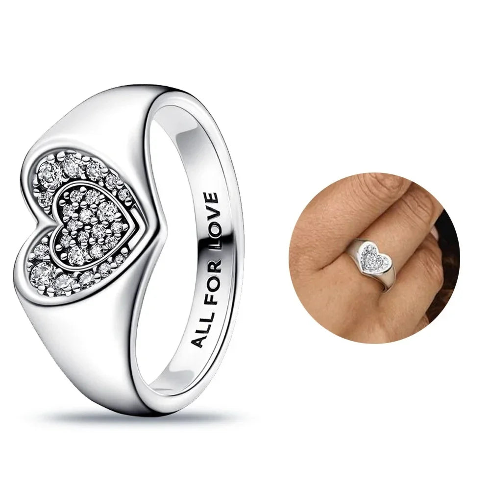 Disney 2024 New Fashion Mickey Mouse Women's Ring Original Valentine's Day Jewelry Gift Couple Ring Jewelry SetsGift Rings