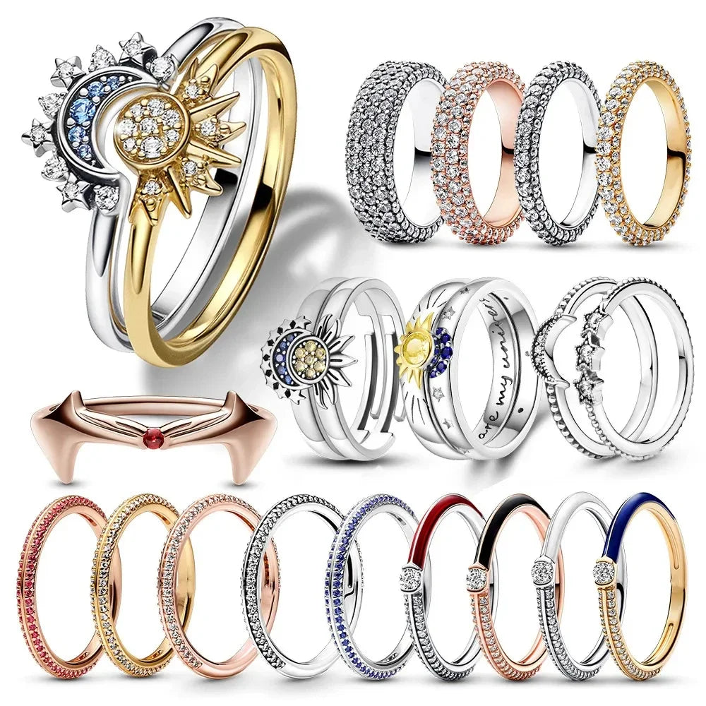 Disney 2024 New Fashion Mickey Mouse Women's Ring Original Valentine's Day Jewelry Gift Couple Ring Jewelry SetsGift Rings