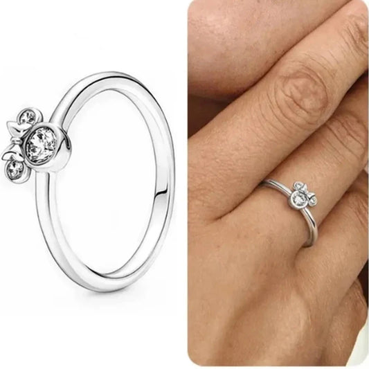 2024 All-new Disney-Mickey Mouse and Minnie Lady rings suitable for women DIY popular fashion temperament exquisite ring jewelry
