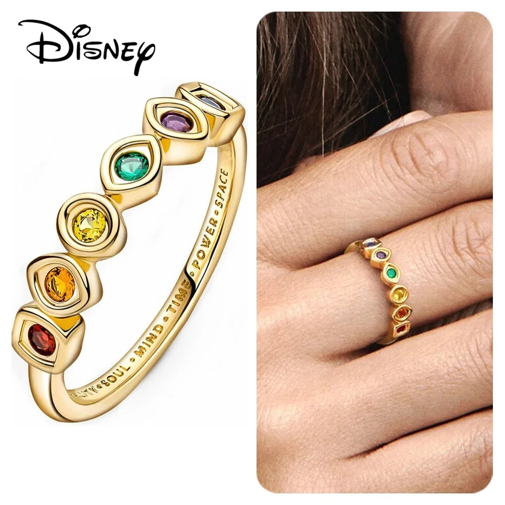 Disney 2024 New Fashion Mickey Mouse Women's Ring Original Valentine's Day Jewelry Gift Couple Ring Jewelry SetsGift Rings