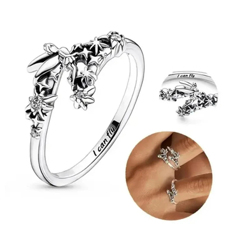 2024 All-new Disney-Mickey Mouse and Minnie Lady rings suitable for women DIY popular fashion temperament exquisite ring jewelry