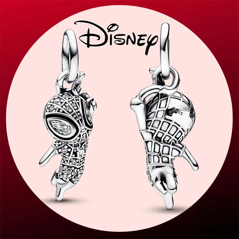 100% 925 sterling silver Disney Charm Spider Man beads suitable for original Pandora bracelet, women's fashion gift