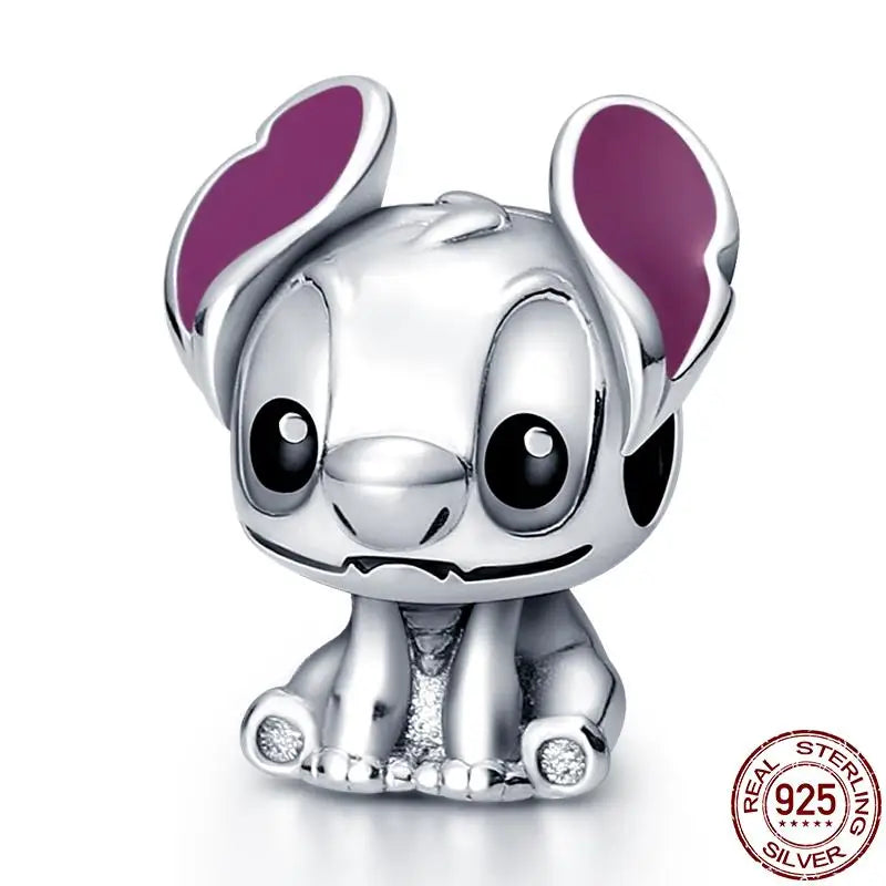 925 Sterling Silver Mickey Mouse Minnie Series Bead Charm Fit Disney Stitch Charm 925 Bracelet DIY Women Jewelry Gift