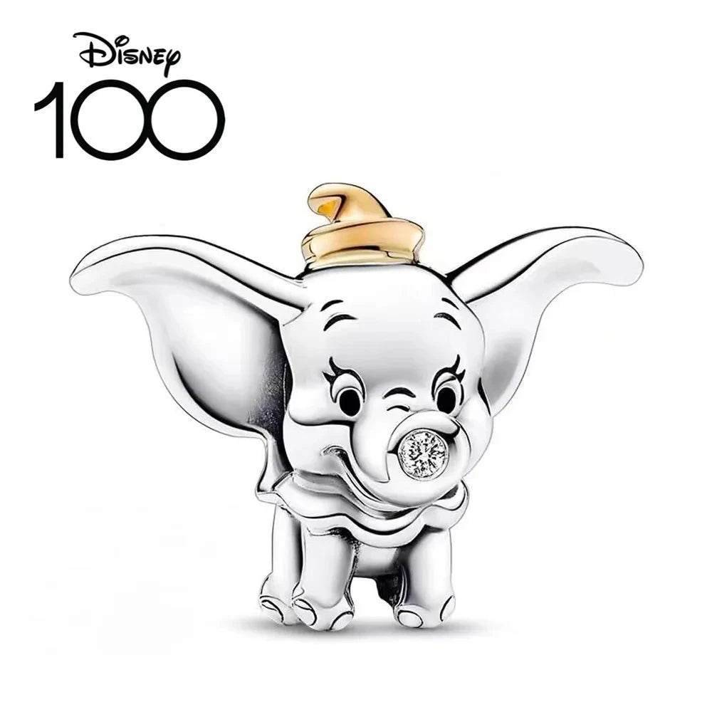 Disney 100th Anniversary Mickey Mouse Princess Pumpkin Car Beads Fit Original Pandora Bracelet Women's Bracelet DIY Jewelry