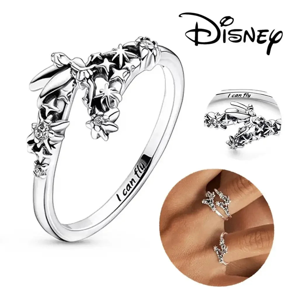 Disney 2024 New Fashion Mickey Mouse Women's Ring Original Valentine's Day Jewelry Gift Couple Ring Jewelry SetsGift Rings