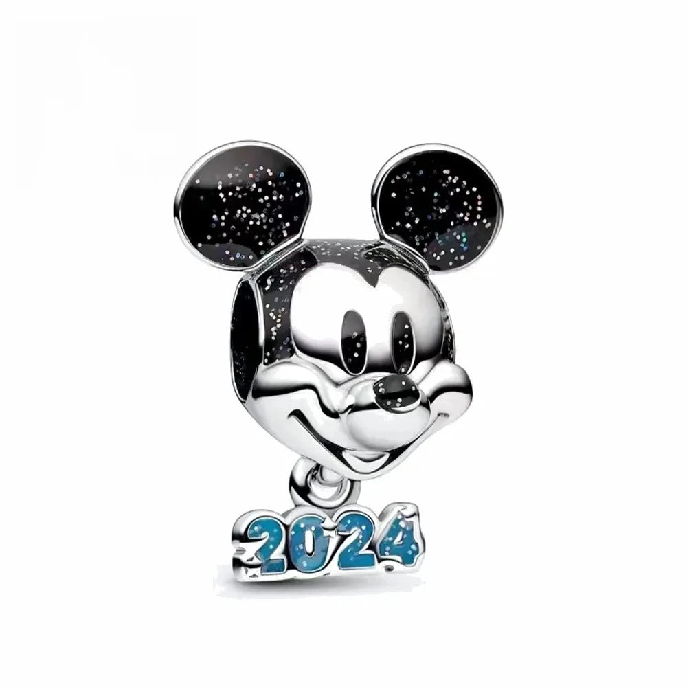 Disney 100th Anniversary Mickey Mouse Princess Pumpkin Car Beads Fit Original Pandora Bracelet Women's Bracelet DIY Jewelry