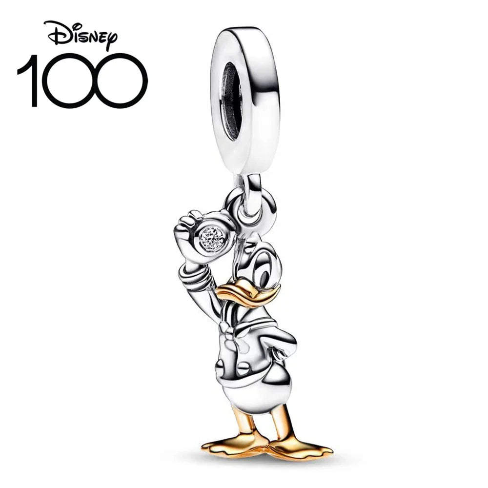 Disney 100th Anniversary Mickey Mouse Princess Pumpkin Car Beads Fit Original Pandora Bracelet Women's Bracelet DIY Jewelry