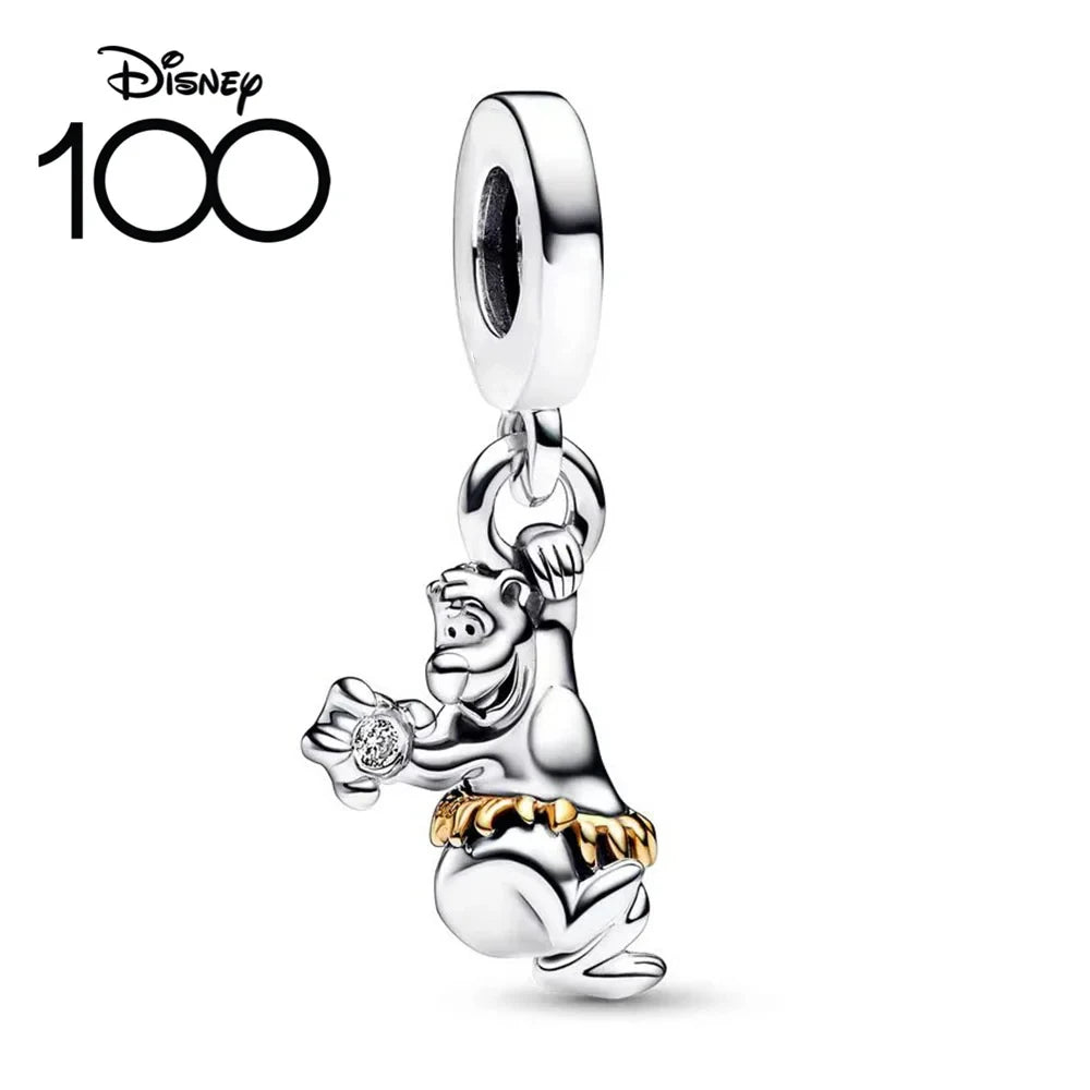 Disney 100th Anniversary Mickey Mouse Princess Pumpkin Car Beads Fit Original Pandora Bracelet Women's Bracelet DIY Jewelry