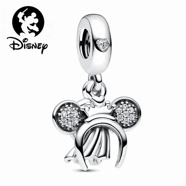 Disney 100th Anniversary Mickey Mouse Princess Pumpkin Car Beads Fit Original Pandora Bracelet Women's Bracelet DIY Jewelry