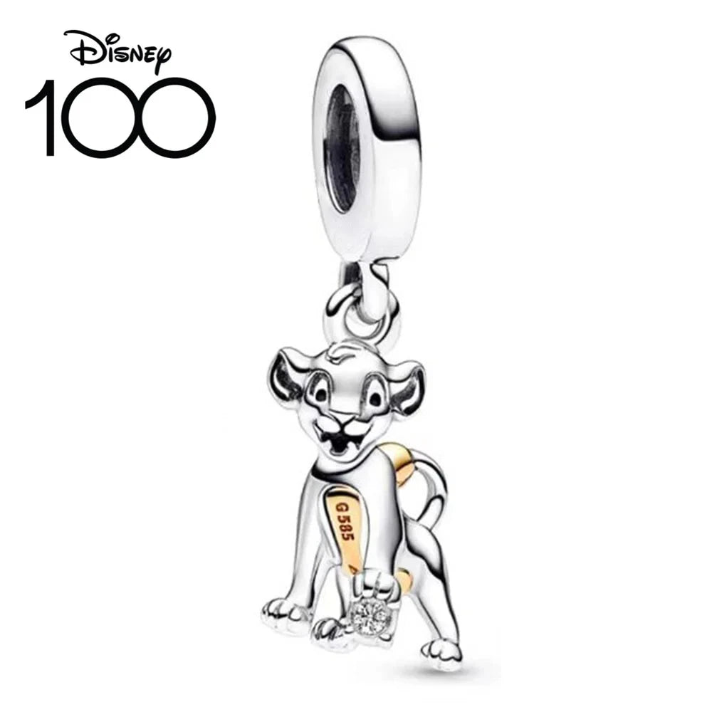 Disney 100th Anniversary Mickey Mouse Princess Pumpkin Car Beads Fit Original Pandora Bracelet Women's Bracelet DIY Jewelry