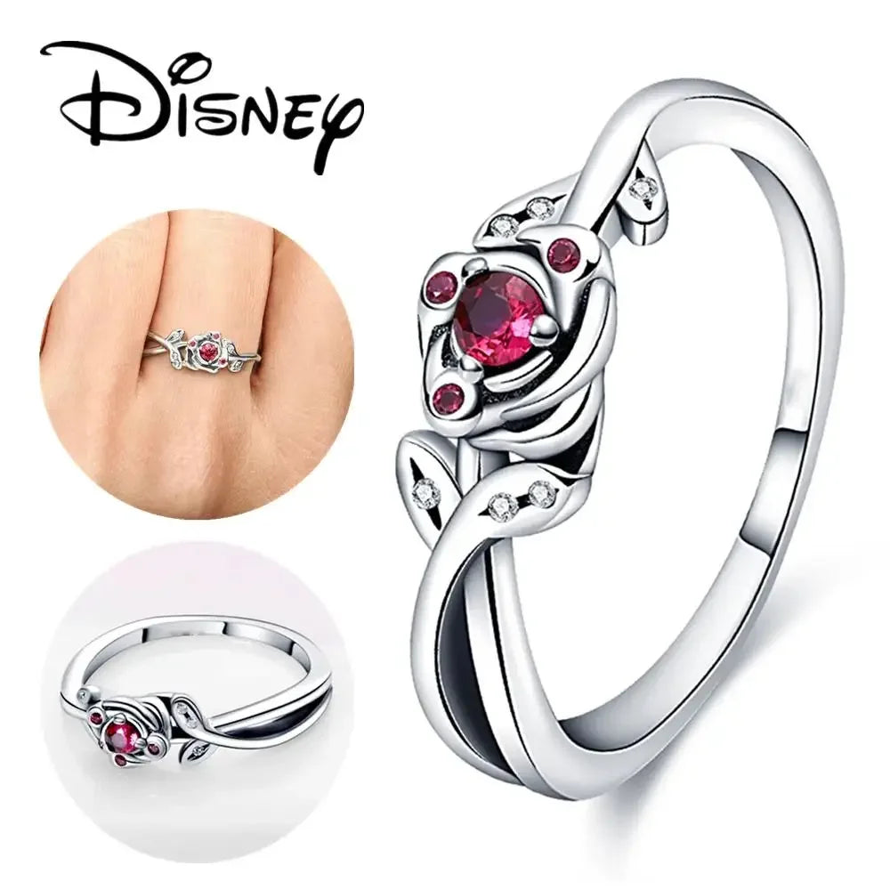 Disney 2024 New Fashion Mickey Mouse Women's Ring Original Valentine's Day Jewelry Gift Couple Ring Jewelry SetsGift Rings