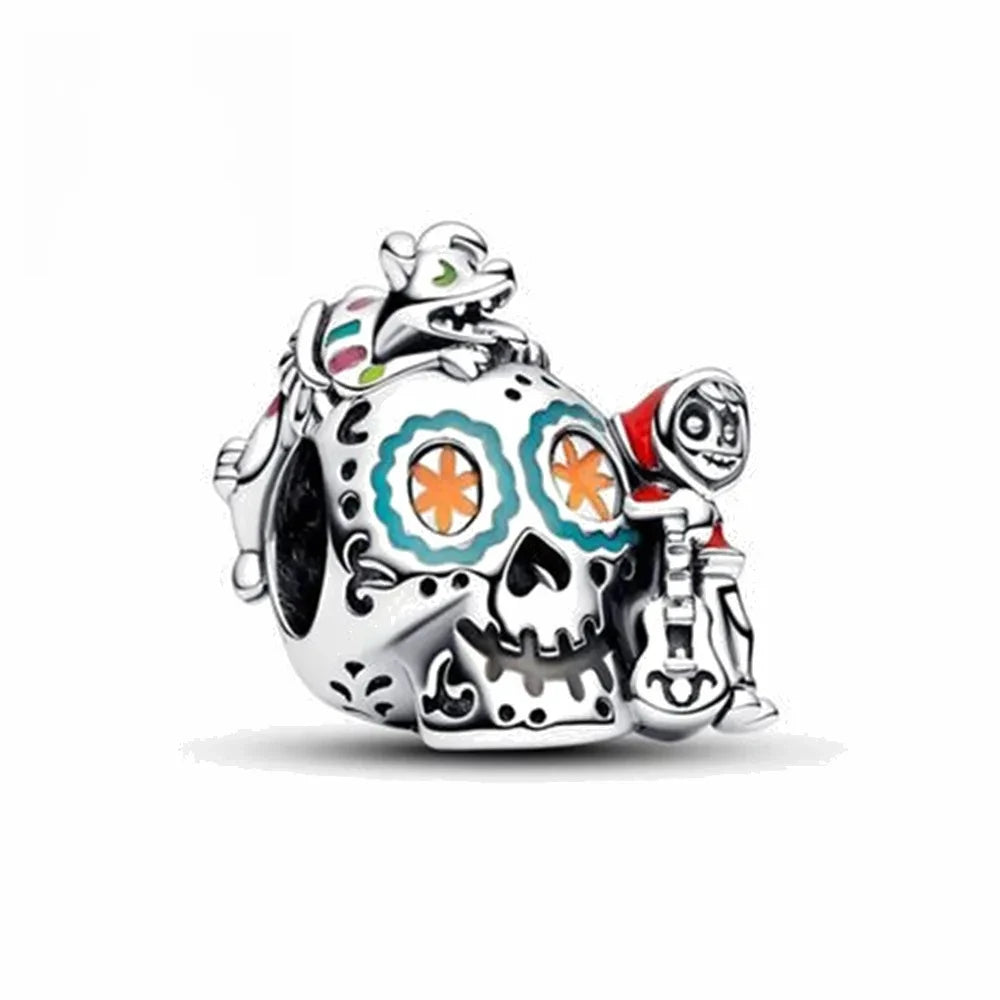 Disney 100th Anniversary Mickey Mouse Princess Pumpkin Car Beads Fit Original Pandora Bracelet Women's Bracelet DIY Jewelry