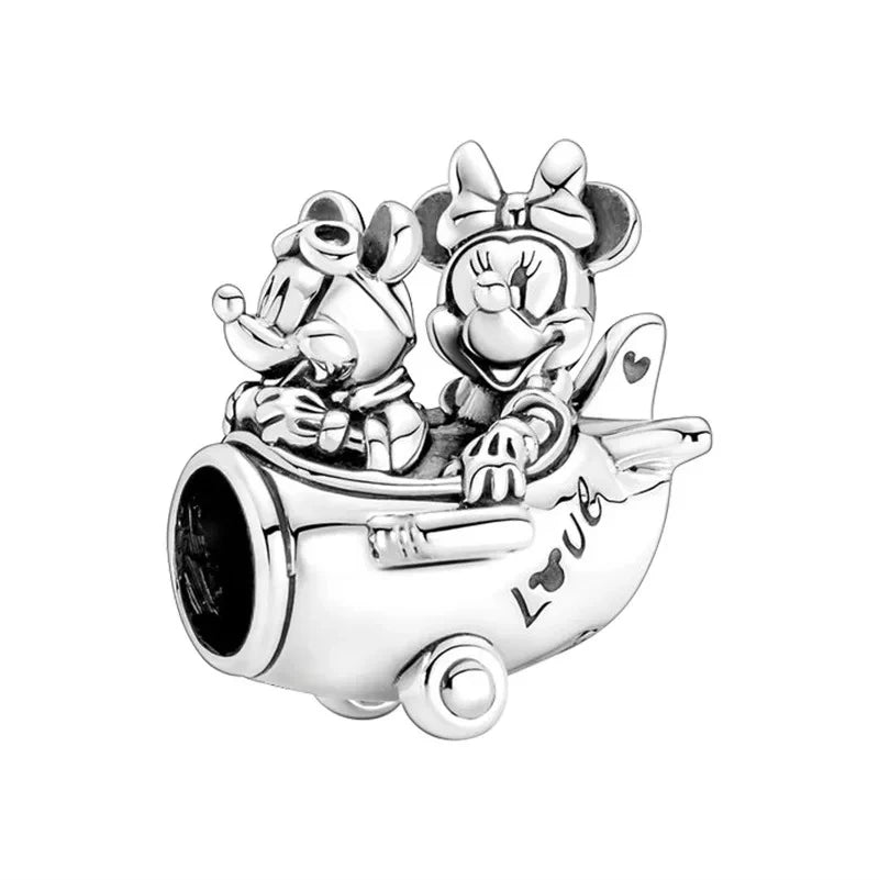 Disney 100th Anniversary Mickey Mouse Princess Pumpkin Car Beads Fit Original Pandora Bracelet Women's Bracelet DIY Jewelry