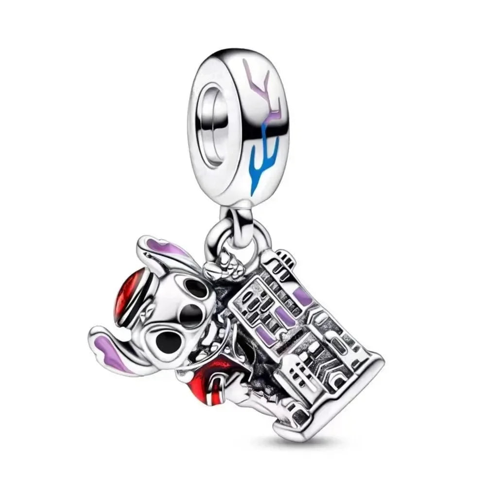 Disney 100th Anniversary Mickey Mouse Princess Pumpkin Car Beads Fit Original Pandora Bracelet Women's Bracelet DIY Jewelry
