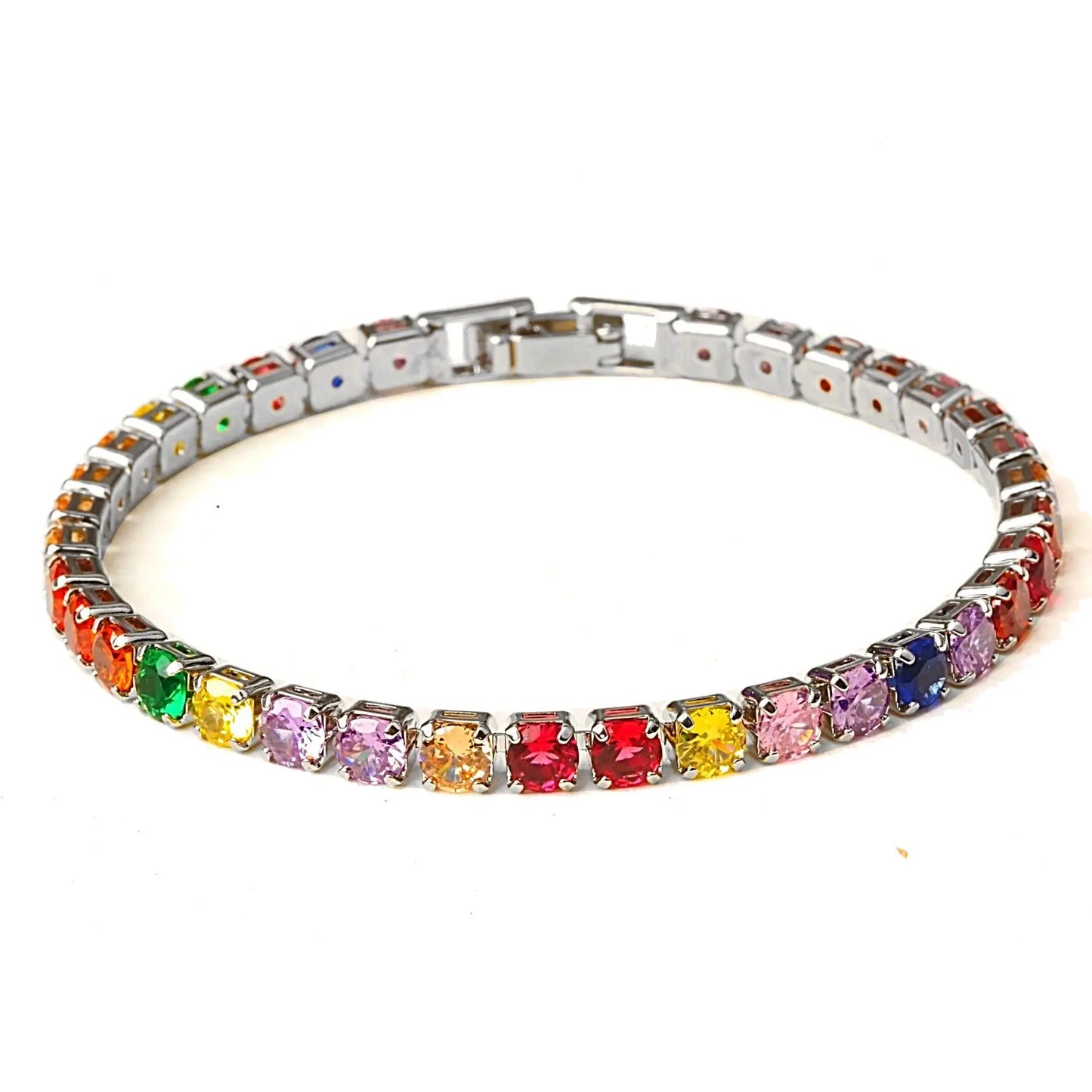 4mm Cubic Zirconia Tennis Bracelet Iced Out Chain Bracelets For Women Men Silver Color Men Bracelet CZ Chain Homme Jewelry
