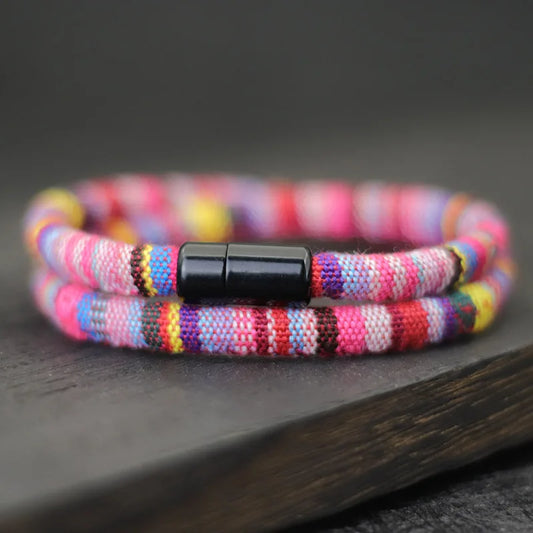 New In Men Bohemia Rope Bracelet Attract Magentic Braclet Adventure Survival Braslet Pulseras Hilo Hombre Beach Surf Brazalete