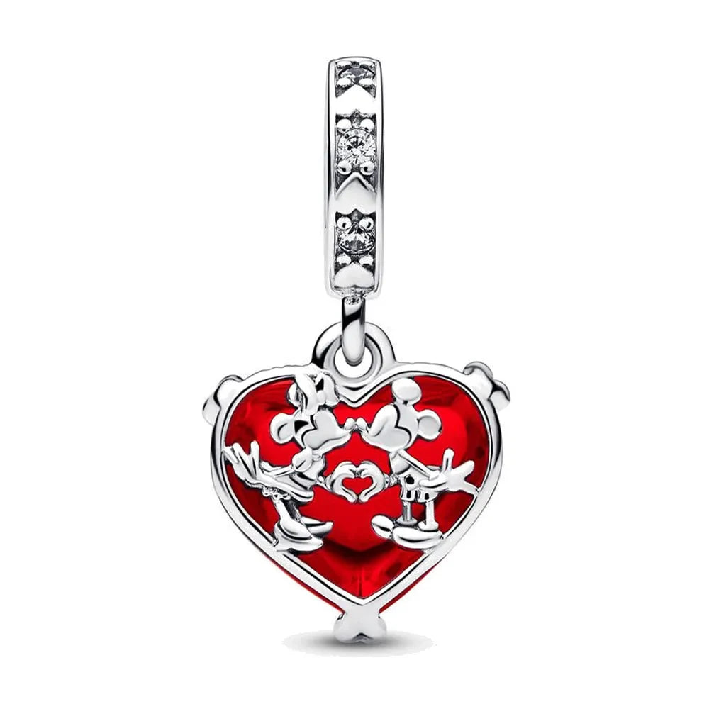 Disney 100th Anniversary Mickey Mouse Princess Pumpkin Car Beads Fit Original Pandora Bracelet Women's Bracelet DIY Jewelry