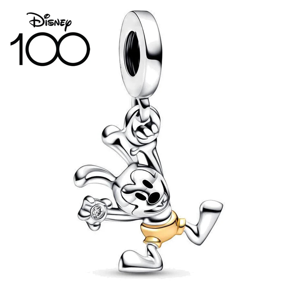 Disney 100th Anniversary Mickey Mouse Princess Pumpkin Car Beads Fit Original Pandora Bracelet Women's Bracelet DIY Jewelry