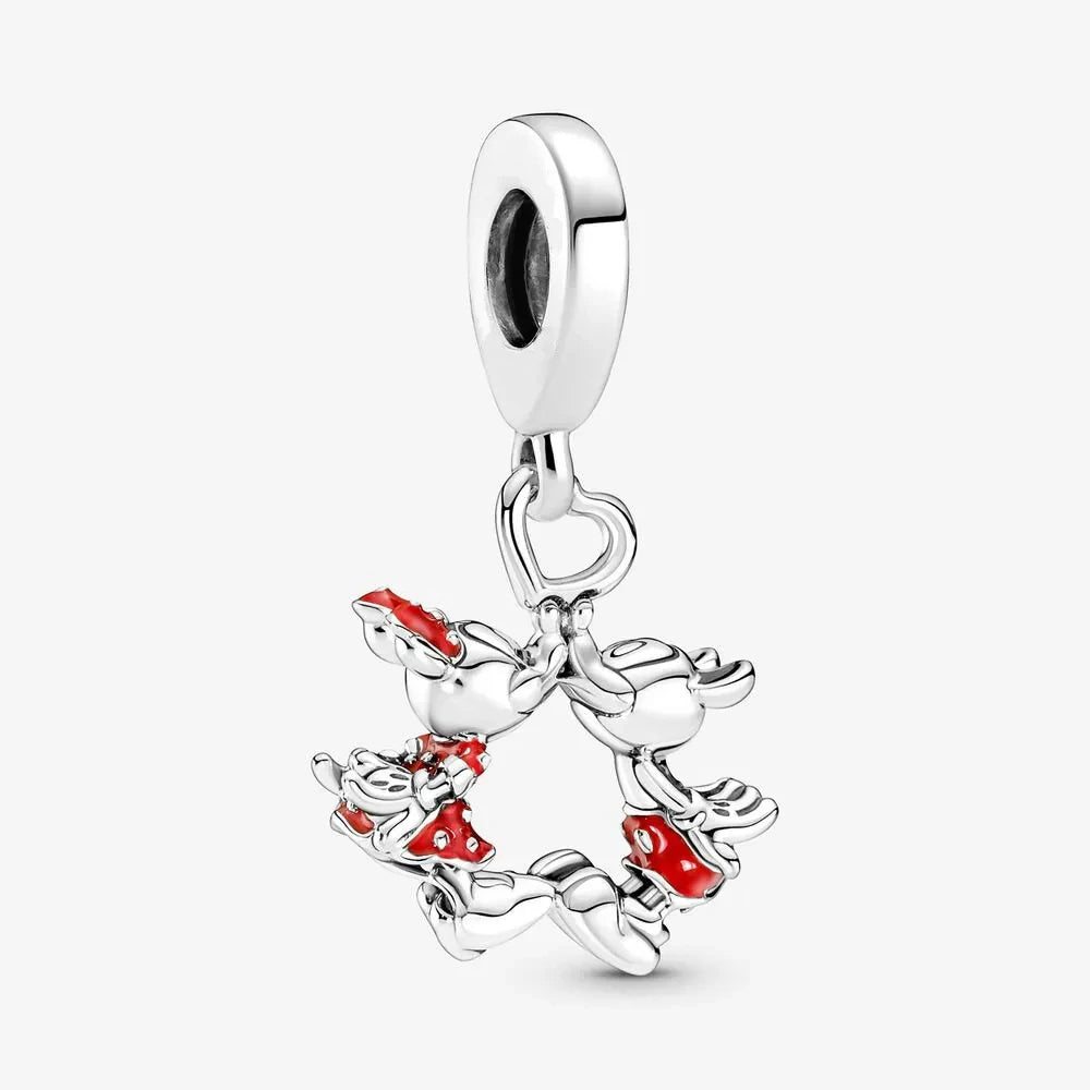 Disney 100th Anniversary Mickey Mouse Princess Pumpkin Car Beads Fit Original Pandora Bracelet Women's Bracelet DIY Jewelry