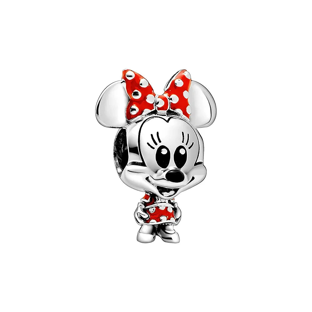 Disney 100th Anniversary Mickey Mouse Princess Pumpkin Car Beads Fit Original Pandora Bracelet Women's Bracelet DIY Jewelry