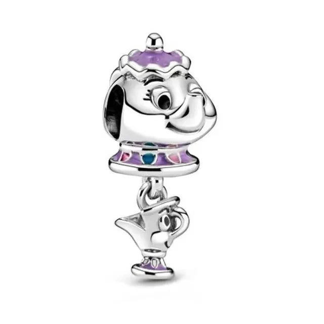 Disney 100th Anniversary Mickey Mouse Princess Pumpkin Car Beads Fit Original Pandora Bracelet Women's Bracelet DIY Jewelry