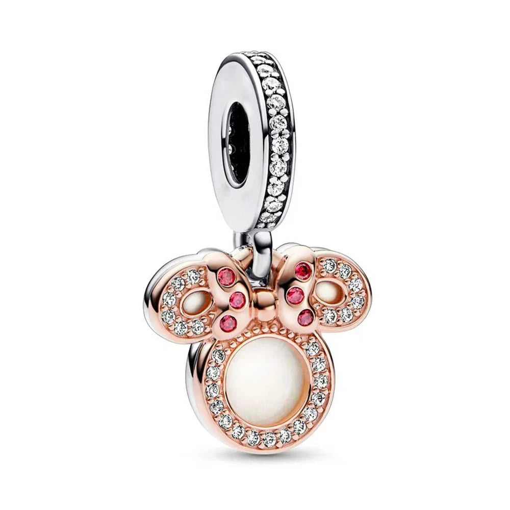 Disney 100th Anniversary Mickey Mouse Princess Pumpkin Car Beads Fit Original Pandora Bracelet Women's Bracelet DIY Jewelry