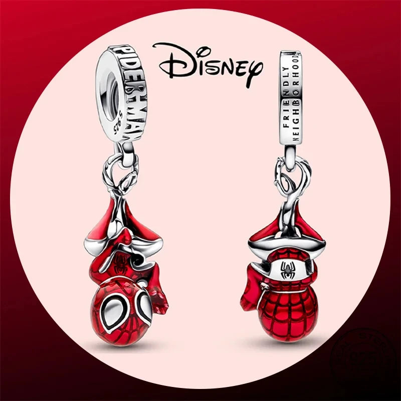 100% 925 sterling silver Disney Charm Spider Man beads suitable for original Pandora bracelet, women's fashion gift