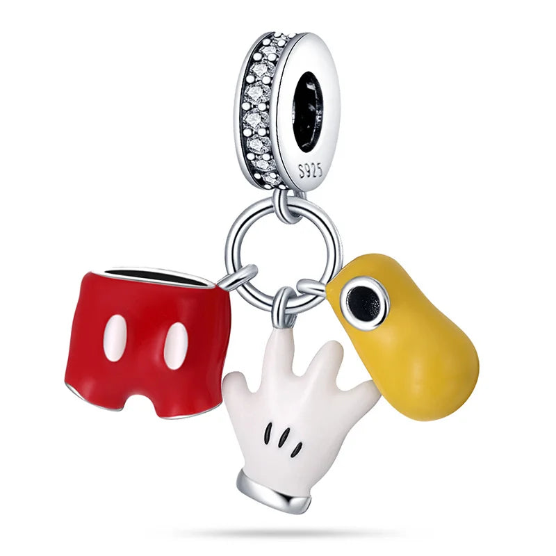 925 Sterling Silver Mickey Mouse Minnie Series Bead Charm Fit Disney Stitch Charm 925 Bracelet DIY Women Jewelry Gift