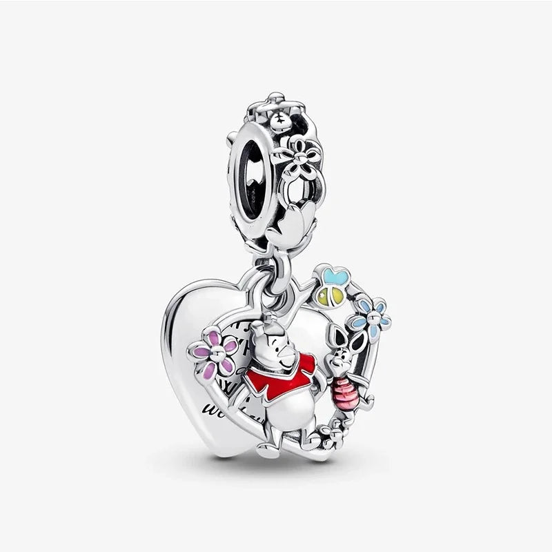 Disney 100th Anniversary Mickey Mouse Princess Pumpkin Car Beads Fit Original Pandora Bracelet Women's Bracelet DIY Jewelry