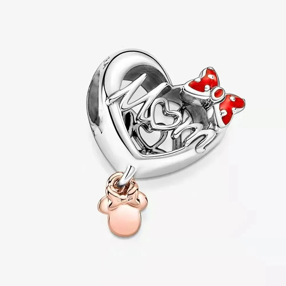 Disney 100th Anniversary Mickey Mouse Princess Pumpkin Car Beads Fit Original Pandora Bracelet Women's Bracelet DIY Jewelry