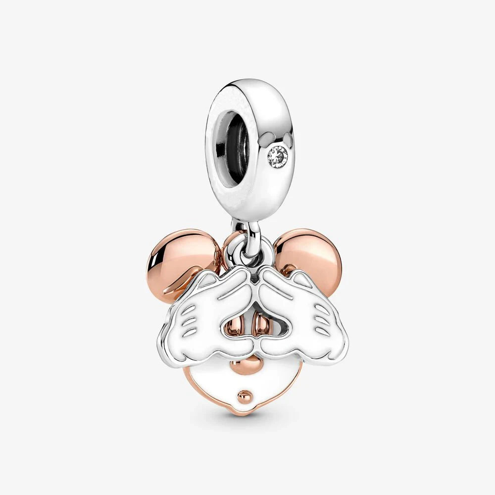 Disney 100th Anniversary Mickey Mouse Princess Pumpkin Car Beads Fit Original Pandora Bracelet Women's Bracelet DIY Jewelry